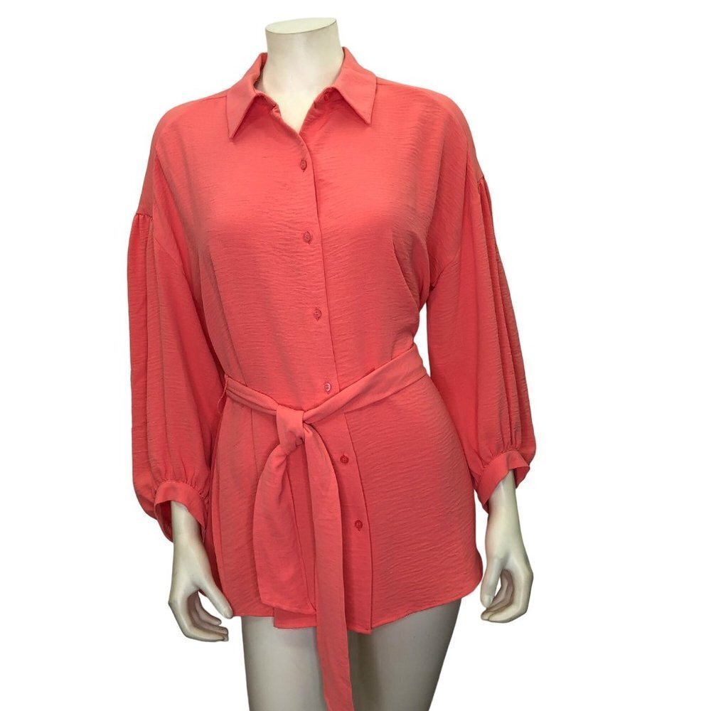 $99 CALVIN KLEIN PUFF SLEEVE TOP SZ SM NEW WITH TAG‎